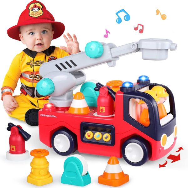 Toy Cars for 1 2 3 Year Old Boy Girls Gifts Fire Truck with Music & Light Toys for Toddler 1-3 Educational Learning Toys for 2 3 4 Year Old Birthday Gifts Baby Toys 12 18 Months for Infant Toddler  Toys & Games - Image 10