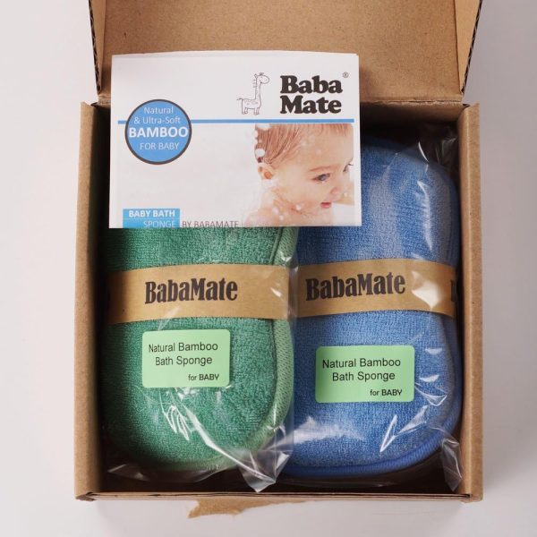 BabaMate Natural Baby Bath Sponge - Ultra Soft Baby Sponge for Bathing - Kids Bath Sponges for Infants, Toddler Bath Time, 2 Count (1 Pack) - Green Blue  Baby - Image 14