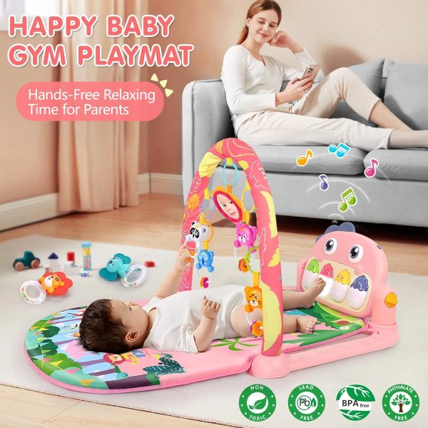 Baby Gym Play Mats Baby Toys Tummy Time Mat Toys Musical Activity Center for Newborn Infant Toys Piano Baby Play Mat Music & Light Newborn Infant Gifts for Baby Toys 0-3 6 9 12 Months, Dinosaur Style  Baby - Image 17