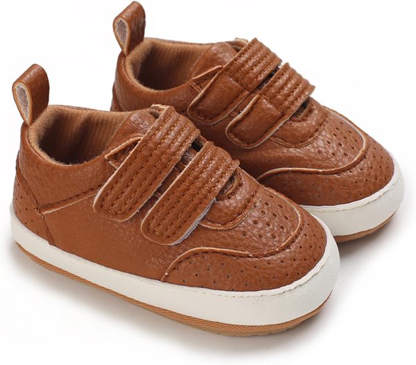 Unisex Baby Boys Girls High-Top Ankle Sneakers Soft Rubber Sole Infant Crib Shoes Toddler First Walkers  Clothing, Shoes & Jewelry - Image 25