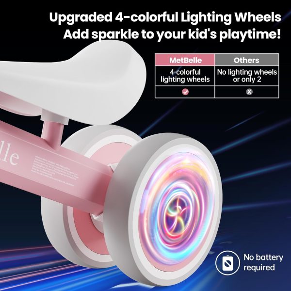 Baby Balance Bike for 1 Year Old Boys Girls Colorful Lighting 10-24 Months Push Toddler Toys Bicycle,4 Wheels First Bike for Kid's 1-2, Pre-School Children Ride on Walker First Birthday Gifts  Toys & Games - Image 21