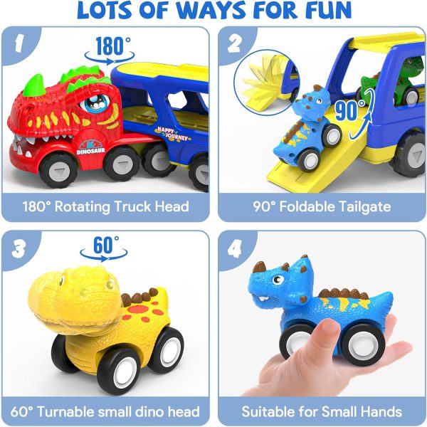 HEGUD Toddler Car Toys for 1 2 3 4 5 Year Old Boy, 5-in-1 Dinosaur Vehicle Trucks Toys for Toddlers 1-3 with Sounds & Lights Toys for Boys 4-7 Toys for Age 2-4 Dinosaur Toys for Kids 3-5  Toys & Games - Image 22