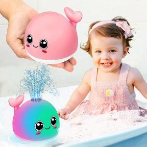 TFS TOP·FANS Bath Toy Baby Girl Gift Pink Whale for 6-12 Months Old Infant Girl Light Up Fountain Bathtub Water Toys 3 4 5 7 8 9 10 15 Birthday Shower Gifts 18-24 Newborn Essentials Stuff Accessories : Toys & Games