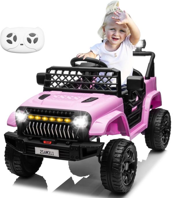 JOYRACER 12V Ride on Car with Remote Control Power 4 Wheels, 3 Speeds, Bluetooth Music, Led Lights, Spring Suspension, Electric Vehicles Jeeps Truck Toy for Boys Girls  Toys & Games - Image 10