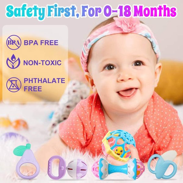 Baby Rattles 0-6 Months Rattles for Babies 0-6 Months Baby Rattles Toys 0-3-6-12 Months Infant Rattle Toys for Babies 0-6 Months Teething - Newborn Baby Boy Girl Rattles Set Wrist Socks : Toys & Games - Image 13