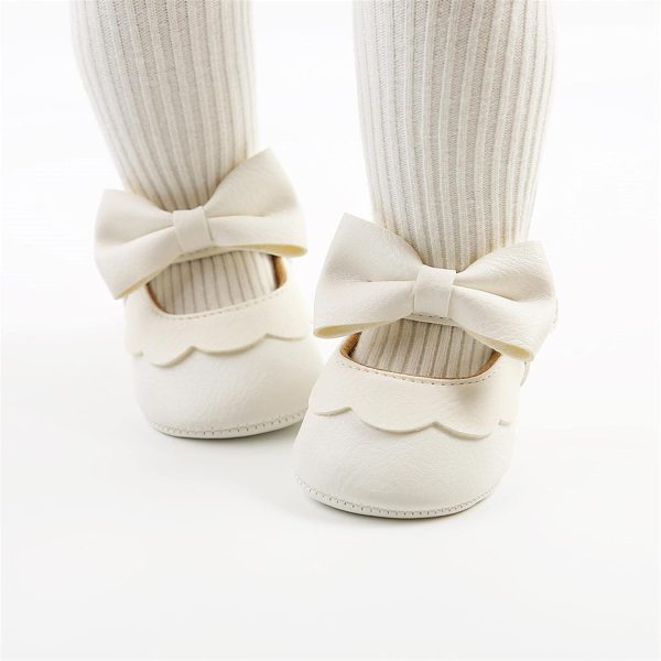 | Baby Girl Mary Jane Flats Dress Shoes - Infant Newborn Shoes Anti-Slip Soft PU Leather Party School Wedding Princess Baby Girl Shoes 0-18M | Mary Jane - Image 2