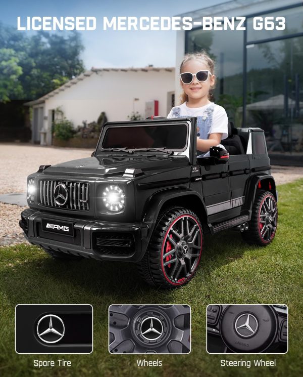 FanttikRide 12V 7Ah Licensed Mercedes-Benz G63 Ride on Car for Kids Ages 3-6, Electric Car Ride on Toys w/Parent Remote, Wireless Music, Suspension System - AMG G63 Large, Black  Toys & Games - Image 11