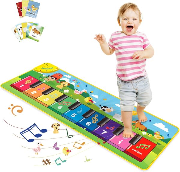 FOKI Floor Piano Mat for Toddlers, Baby Kid Sensory Educational Dancing Keyboard Carpet Animal Sounds Blanket Touch Playmat Musical Mats Birthday Toddler Toys for 1 2 3 4 5 Year Old Boy Girl Gifts  Toys & Games - Image 8