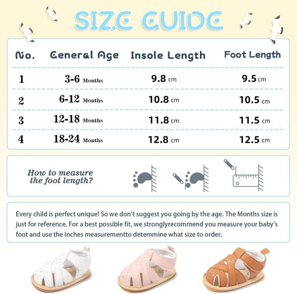 | Babelvit Infant Baby Girl Boy Sandals Comfort Premium Summer Outdoor Casual Beach Shoes with Flower Bowknot Anti Slip Rubber Sole Newborn Toddler Prewalker First Walking Shoes | Sandals - Image 6