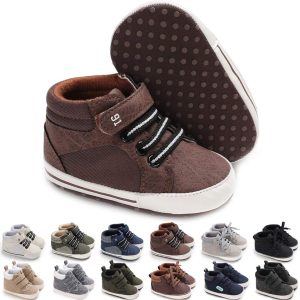 | CENCIRILY Baby Boys Girls High Top Sneakers Soft Soles Anti Skid Infant Ankle Shoes Toddler Prewalker First Walking Crib Shoes | Sneakers