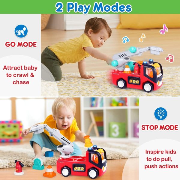 Toy Cars for 1 2 3 Year Old Boy Girls Gifts Fire Truck with Music & Light Toys for Toddler 1-3 Educational Learning Toys for 2 3 4 Year Old Birthday Gifts Baby Toys 12 18 Months for Infant Toddler  Toys & Games - Image 13