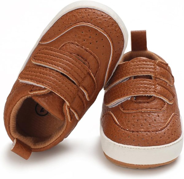 Unisex Baby Boys Girls High-Top Ankle Sneakers Soft Rubber Sole Infant Crib Shoes Toddler First Walkers  Clothing, Shoes & Jewelry - Image 24