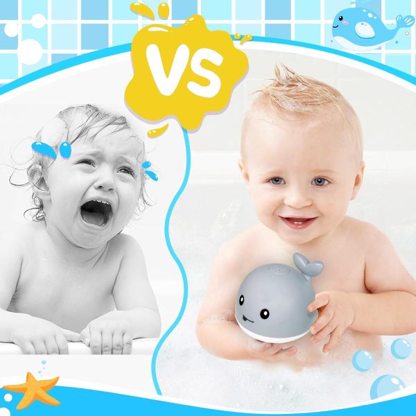 TFS TOP·FANS Bath Toy Baby Girl Gift Pink Whale for 6-12 Months Old Infant Girl Light Up Fountain Bathtub Water Toys 3 4 5 7 8 9 10 15 Birthday Shower Gifts 18-24 Newborn Essentials Stuff Accessories : Toys & Games - Image 16