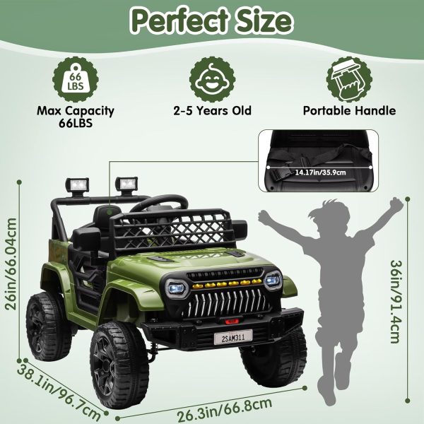 JOYRACER 12V Ride on Car with Remote Control Power 4 Wheels, 3 Speeds, Bluetooth Music, Led Lights, Spring Suspension, Electric Vehicles Jeeps Truck Toy for Boys Girls  Toys & Games - Image 24