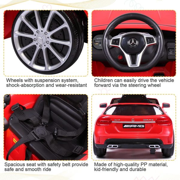 TOBBI Licensed Mercedes Benz Car for Kids,Ride on Cars with 2.4G Remote Control,Double Doors, 5 Point Safety Belt,LED Lights  Toys & Games - Image 12