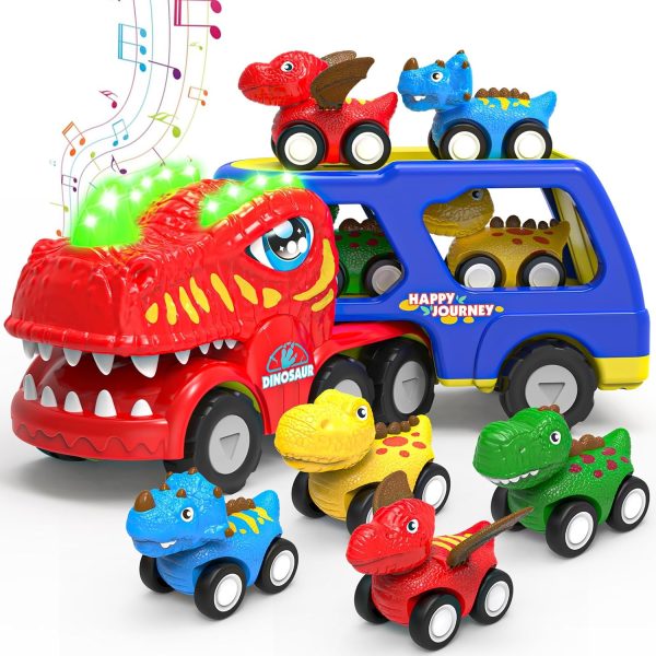 HEGUD Toddler Car Toys for 1 2 3 4 5 Year Old Boy, 5-in-1 Dinosaur Vehicle Trucks Toys for Toddlers 1-3 with Sounds & Lights Toys for Boys 4-7 Toys for Age 2-4 Dinosaur Toys for Kids 3-5  Toys & Games - Image 18