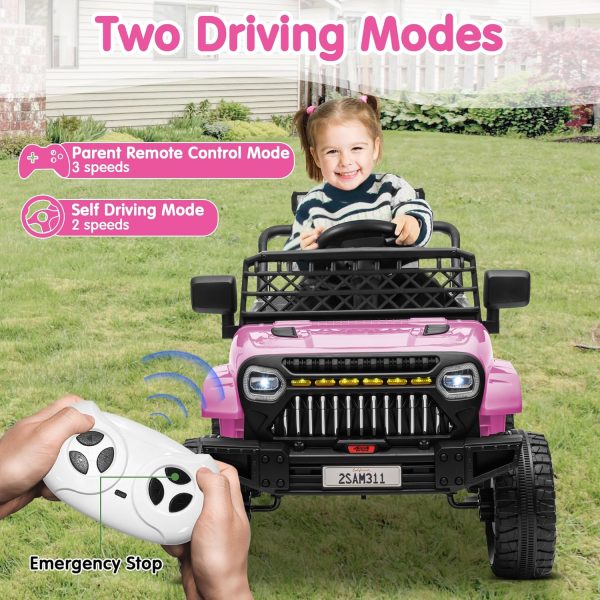 JOYRACER 12V Ride on Car with Remote Control Power 4 Wheels, 3 Speeds, Bluetooth Music, Led Lights, Spring Suspension, Electric Vehicles Jeeps Truck Toy for Boys Girls  Toys & Games - Image 12