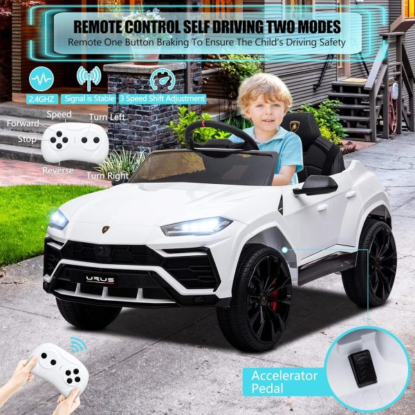 YOFE Kids Electric Ride On Car for Kids, 12V Licenced Lamborghini Kids Electric Vehicles with Remote Control, AUX, Spring Suspension, Music, LED Lights, USB Port, Foot Pedal (Pink)  Toys & Games - Image 25