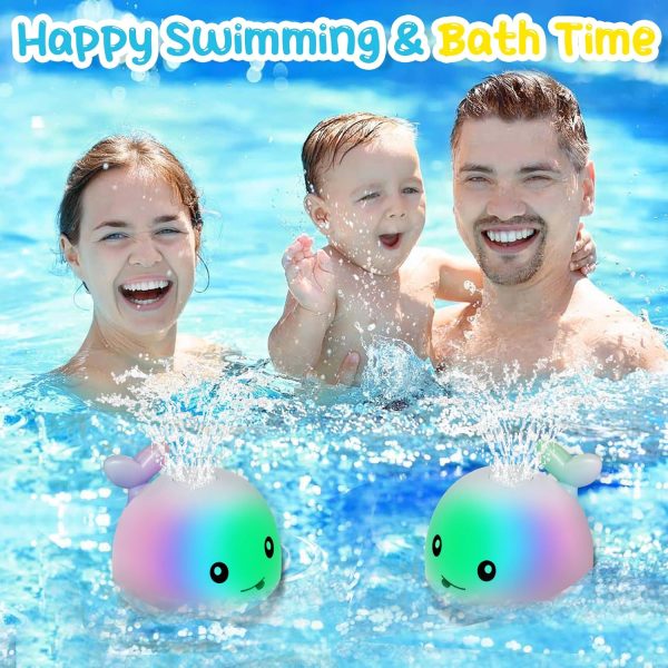 TFS TOP·FANS Bath Toy Baby Girl Gift Pink Whale for 6-12 Months Old Infant Girl Light Up Fountain Bathtub Water Toys 3 4 5 7 8 9 10 15 Birthday Shower Gifts 18-24 Newborn Essentials Stuff Accessories : Toys & Games - Image 19