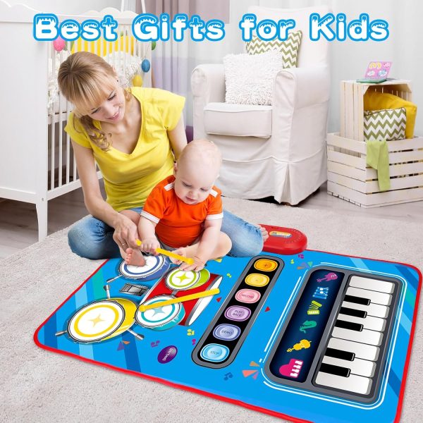 Baby Toys for 1 Year Old Baby Musical Mat Toddler Toys Age 1-2 - 2 in 1 Piano Drum Babies Play Mat - Infant Music Toy 12-18 Months Babies Birthday Valentines Gifts for 1 2 3 Year Old Boys Girls : Toys & Games - Image 15