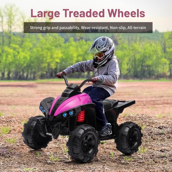 TCARAIWEN 12V Kids ATV 4 Wheelers for Kids 3-6,Electric Kids Ride on ATV with Music Player, All Terrain Tires, Kids Ride on Cars, Purple  Toys & Games - Image 15