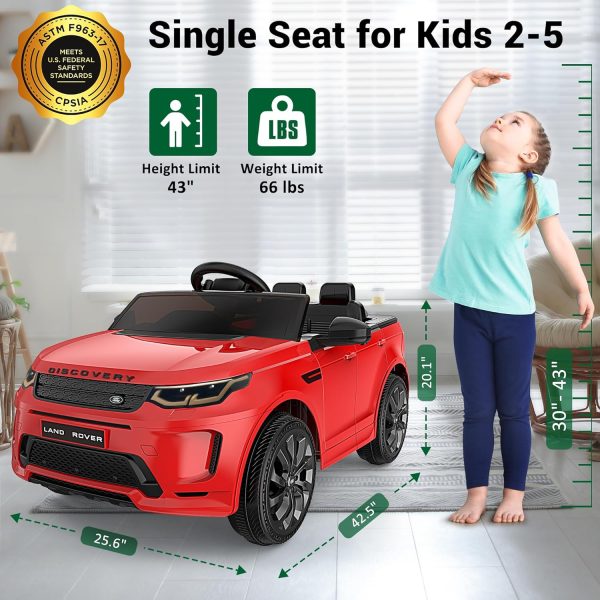 ARBELI 12V Licensed Land Rover Kids Electric Car w/Parent Remote Control, Bluetooth, Music, Shock Absorbers, LED Lights, Ride On Toys for Kids Ages 2-5 (Single Seat), Pink  Toys & Games - Image 18