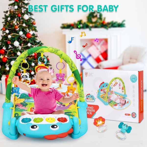 Baby Gym Play Mats Baby Toys Tummy Time Mat Toys Musical Activity Center for Newborn Infant Toys Piano Baby Play Mat Music & Light Newborn Infant Gifts for Baby Toys 0-3 6 9 12 Months, Dinosaur Style  Baby - Image 6