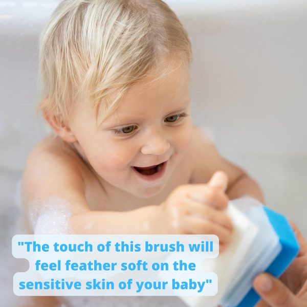 Cradle Cap Brush for Babies - Baby Sponge for Bathing Newborn Bath Essentials | Baby Brush and Comb Set Newborn - Cradle Cap Treatment | Baby Bath Sponges for Newborns (5-Pack)  Baby - Image 24