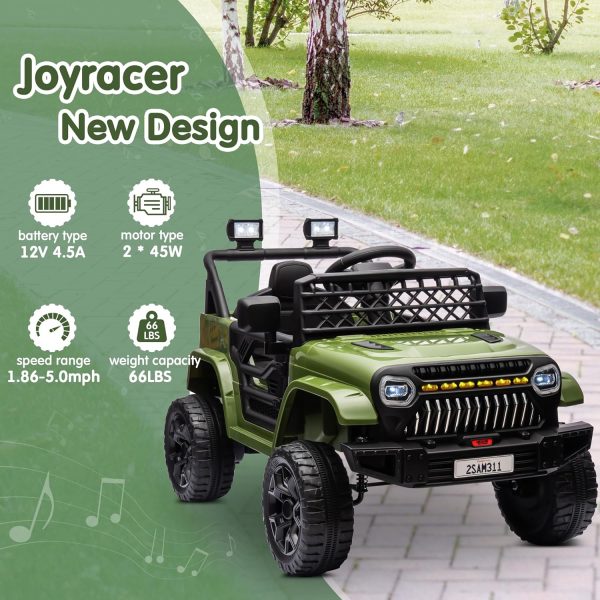 JOYRACER 12V Ride on Car with Remote Control Power 4 Wheels, 3 Speeds, Bluetooth Music, Led Lights, Spring Suspension, Electric Vehicles Jeeps Truck Toy for Boys Girls  Toys & Games - Image 19
