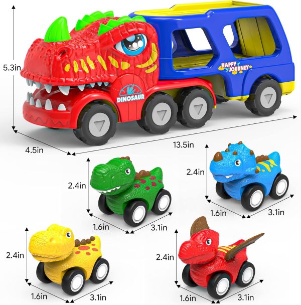 HEGUD Toddler Car Toys for 1 2 3 4 5 Year Old Boy, 5-in-1 Dinosaur Vehicle Trucks Toys for Toddlers 1-3 with Sounds & Lights Toys for Boys 4-7 Toys for Age 2-4 Dinosaur Toys for Kids 3-5  Toys & Games - Image 24