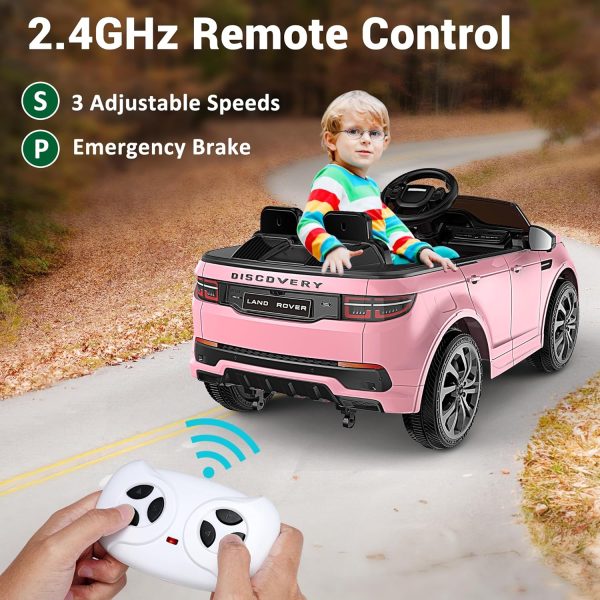 ARBELI 12V Licensed Land Rover Kids Electric Car w/Parent Remote Control, Bluetooth, Music, Shock Absorbers, LED Lights, Ride On Toys for Kids Ages 2-5 (Single Seat), Pink  Toys & Games - Image 9