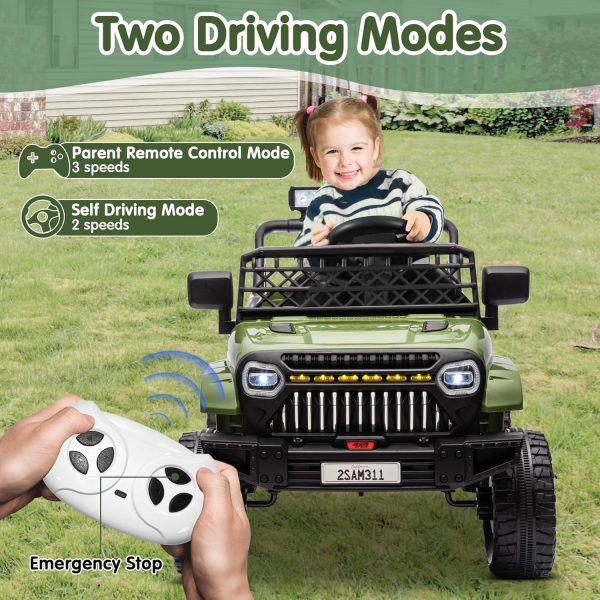 JOYRACER 12V Ride on Car with Remote Control Power 4 Wheels, 3 Speeds, Bluetooth Music, Led Lights, Spring Suspension, Electric Vehicles Jeeps Truck Toy for Boys Girls  Toys & Games - Image 20