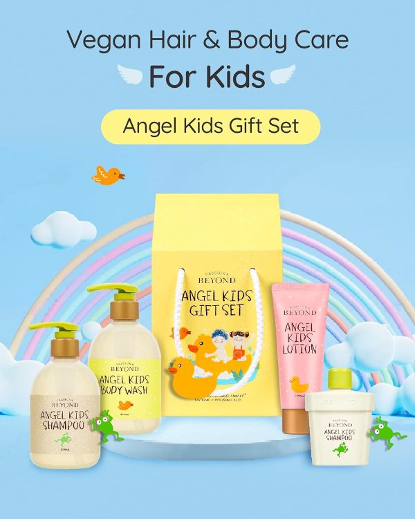 BEYOND Angel Kids Bath Gift Set (25.7fl oz , 3-Piece Bath & Shower Set) - Vegan Korean Skin Care. Baby Shampoo, Body Wash, Hyaluronic  Beauty & Personal Care - Image 10