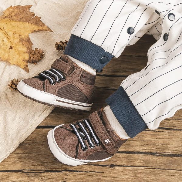 | CENCIRILY Baby Boys Girls High Top Sneakers Soft Soles Anti Skid Infant Ankle Shoes Toddler Prewalker First Walking Crib Shoes | Sneakers - Image 3