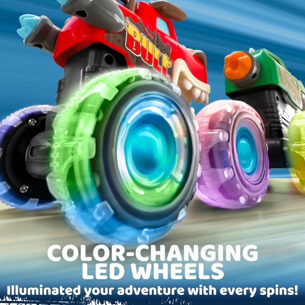 JOYIN 3 Pack Monster Truck Toy - Motion Activated Light-Up Cars for Toddlers - Monster Treads Lightning Wheels - Baby Toy Present - Press & Go Cars for Boys Girls  Toys & Games - Image 12