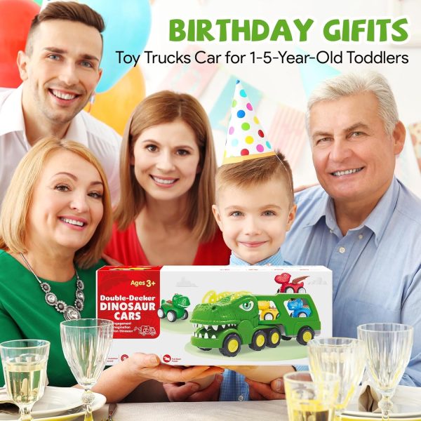 HEGUD Toddler Car Toys for 1 2 3 4 5 Year Old Boy, 5-in-1 Dinosaur Vehicle Trucks Toys for Toddlers 1-3 with Sounds & Lights Toys for Boys 4-7 Toys for Age 2-4 Dinosaur Toys for Kids 3-5  Toys & Games - Image 16