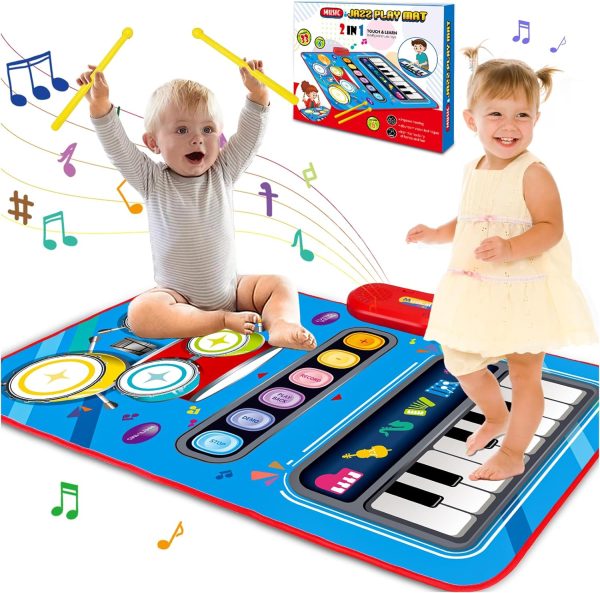 Baby Toys for 1 Year Old Baby Musical Mat Toddler Toys Age 1-2 - 2 in 1 Piano Drum Babies Play Mat - Infant Music Toy 12-18 Months Babies Birthday Valentines Gifts for 1 2 3 Year Old Boys Girls : Toys & Games - Image 9