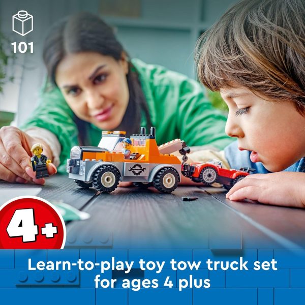 LEGO City Tow Truck and Sports Car Repair Building Set, Kids Gift Idea with 2 Minifigures and Accessories Including a Cochlear Implant, Pretend Play Tow Truck Toy for Boys & Girls Ages 4 and Up, 60435  Toys & Games - Image 8