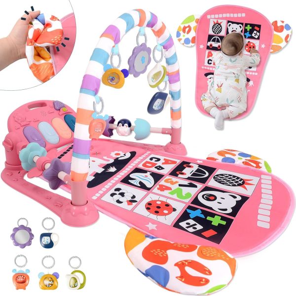 TAMOIE Baby Play Gyms for 0-6 Months, Tummy Time Mat, Baby Play Mat Activity Gym, Kick and Play Piano Gym, Music and Lights, Newborn Baby Gifts for Boys, Blue  Baby - Image 16