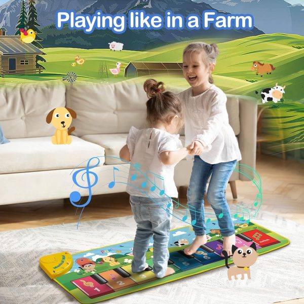 FOKI Floor Piano Mat for Toddlers, Baby Kid Sensory Educational Dancing Keyboard Carpet Animal Sounds Blanket Touch Playmat Musical Mats Birthday Toddler Toys for 1 2 3 4 5 Year Old Boy Girl Gifts  Toys & Games - Image 13