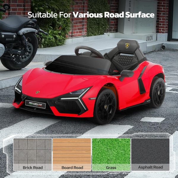 ELEMARA Lamborghini Battery Car for Kids with Scissor Door,Kids Ride On Car with Remote Control,Kid 12V Children's Car with Bluetooth,LED Light,MP3 Player and Wide Seat(Blue)  Toys & Games - Image 20