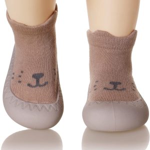 | Eocom Baby Sock Shoes Toddler Cartoon Rubber Sole Non-Skid Indoor Floor Slipper for Infant Boys Girls First Walking | Slippers