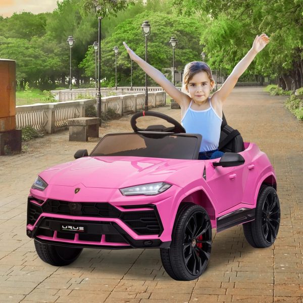YOFE Kids Electric Ride On Car for Kids, 12V Licenced Lamborghini Kids Electric Vehicles with Remote Control, AUX, Spring Suspension, Music, LED Lights, USB Port, Foot Pedal (Pink)  Toys & Games - Image 16