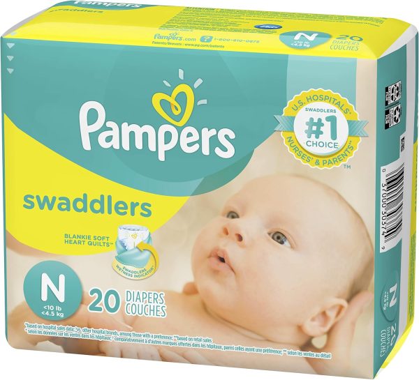Pampers Swaddlers Diapers Size N 20 Count Pack of 2 (Total of 40 Pampers)  Baby - Image 9