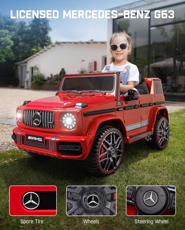 FanttikRide 12V 7Ah Licensed Mercedes-Benz G63 Ride on Car for Kids Ages 3-6, Electric Car Ride on Toys w/Parent Remote, Wireless Music, Suspension System - AMG G63 Large, Black  Toys & Games - Image 19