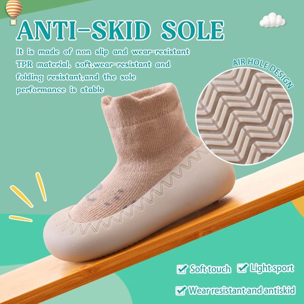 | Eocom Baby Sock Shoes Toddler Cartoon Rubber Sole Non-Skid Indoor Floor Slipper for Infant Boys Girls First Walking | Slippers - Image 2