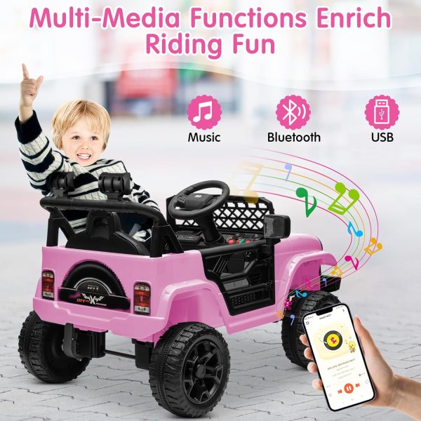 JOYRACER 12V Ride on Car with Remote Control Power 4 Wheels, 3 Speeds, Bluetooth Music, Led Lights, Spring Suspension, Electric Vehicles Jeeps Truck Toy for Boys Girls  Toys & Games - Image 13
