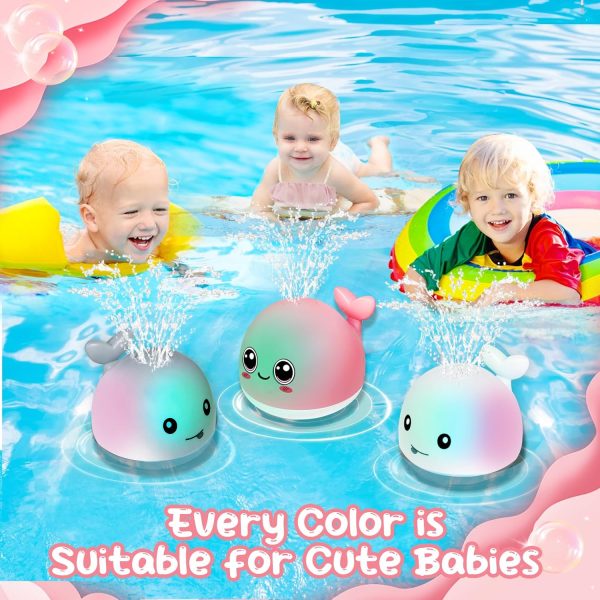 TFS TOP·FANS Bath Toy Baby Girl Gift Pink Whale for 6-12 Months Old Infant Girl Light Up Fountain Bathtub Water Toys 3 4 5 7 8 9 10 15 Birthday Shower Gifts 18-24 Newborn Essentials Stuff Accessories : Toys & Games - Image 23