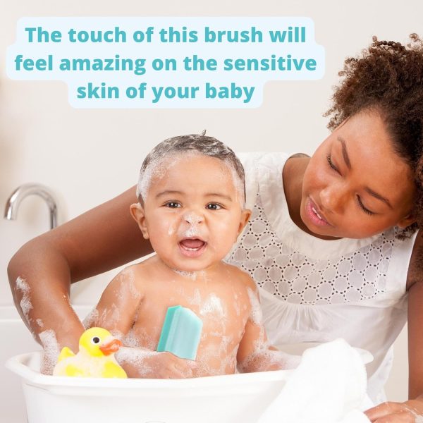 Cradle Cap Brush for Babies - Baby Sponge for Bathing Newborn Bath Essentials | Baby Brush and Comb Set Newborn - Cradle Cap Treatment | Baby Bath Sponges for Newborns (5-Pack)  Baby - Image 19