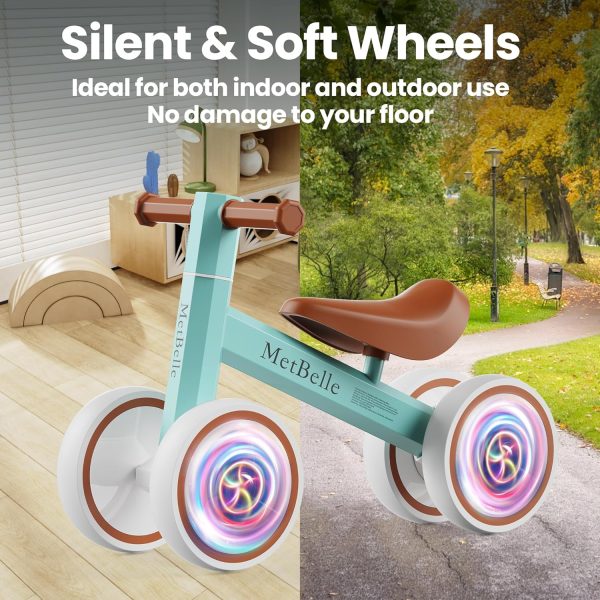 Baby Balance Bike for 1 Year Old Boys Girls Colorful Lighting 10-24 Months Push Toddler Toys Bicycle,4 Wheels First Bike for Kid's 1-2, Pre-School Children Ride on Walker First Birthday Gifts  Toys & Games - Image 18